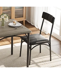 gaomon Dining Table Set, 1 and 2 Upholstered Chairs, for Breakfast Nooks Small Rooms, Ideal Kitchen