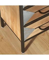 gaomon Wooden Floor 3 Drawers, Freestanding Entryway Storage Unit Console Table, Modern Organizer Cabinet for Living Room, Bedroom, Bathroom