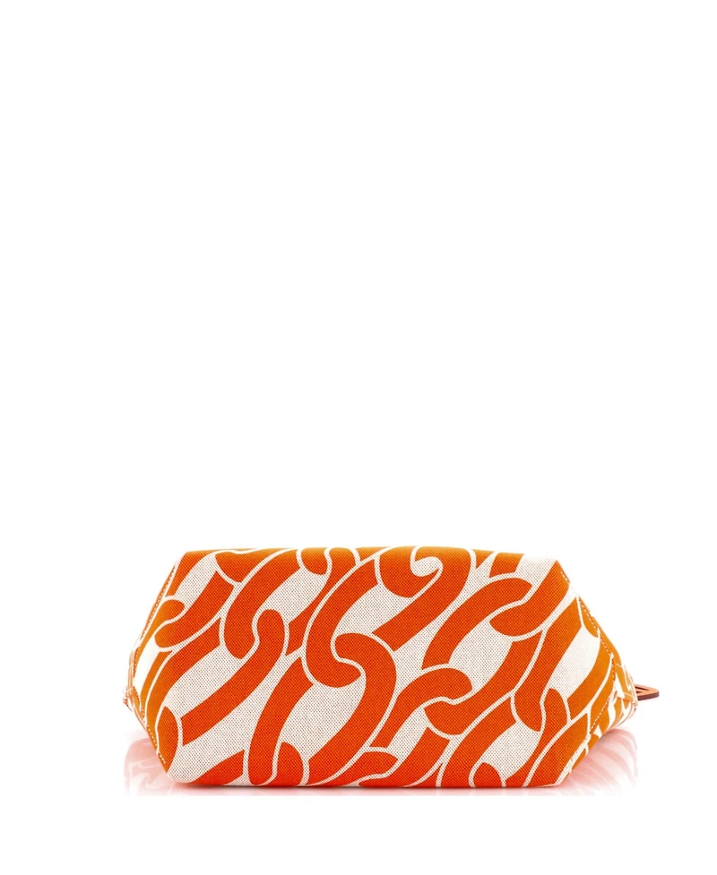 Pre-Owned HERMES 25 Sac Steeple Tote Printed Toile with Leather