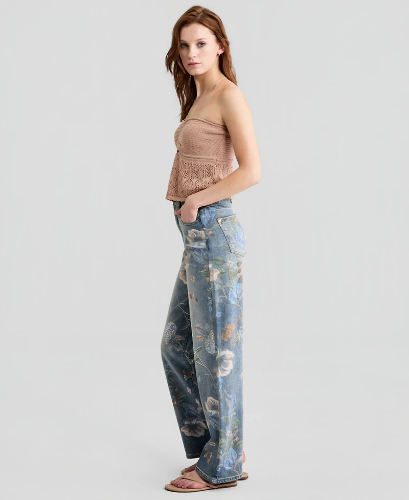 And Now This Women's High Rise Floral Denim Jeans, Macy's Exclusive