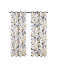 Olivia Gray 100 Polyester 200 Gsm Hydrangea Printed Blackout Grommet Curtain Panel.