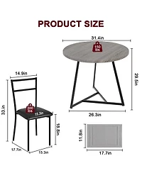 gaomon Dining Table Set for 2, Round Kitchen and Chairs Modern Room with 2 Metal Wood