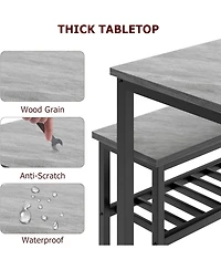 Draft - Gaomon Dining Table Set for 4 with Chairs & Bench, Modern Small-Space Kitchen Table, Metal Frame, Storage Rack