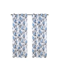 Olivia Gray 100% Polyester 200 Gsm Hydrangea Printed Blackout Grommet Curtain Panel 54" x 84