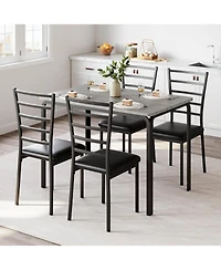 gaomon 5-Piece Dining Table Set for 4, Modern Rectangle Kitchen with Upholstered Chairs