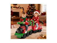 Slickblue Kids Ride On Train 6V 2 Seater Carriage Led Lights
