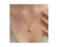 Little Sky Stone Palmer Sunburst Pendant Necklace in 14k Gold Finish