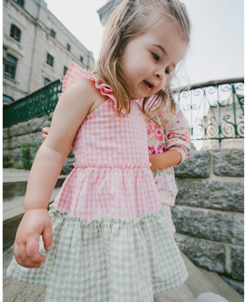 Deux par Toddler Girls Tunic and Cotton Capri Set Gingham