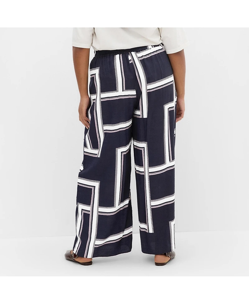 City Chic Women's Hallie Print Wide Leg Pant