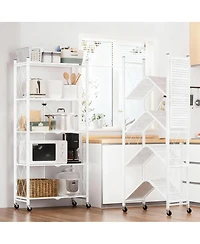 Yigii 5-Tier Folding Metal Shelf, No Tools, 2 Modes, Heavy Duty