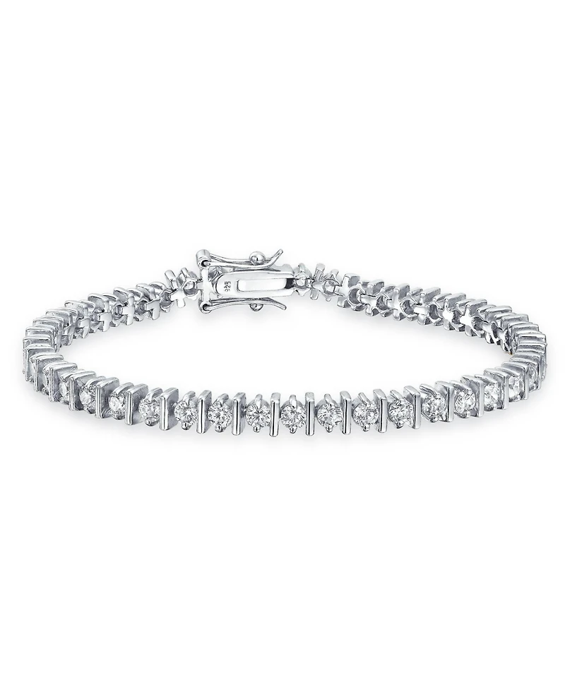 Bling Jewelry Classic 10CT Cz Solitaire Tennis Bracelet Cubic Zirconia .925 Sterling Silver 7 Inch