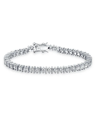 Bling Jewelry Classic 10CT Cz Solitaire Tennis Bracelet Cubic Zirconia .925 Sterling Silver 7 Inch