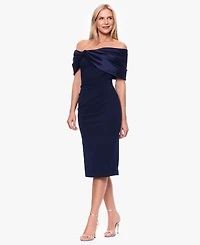 Betsy & Adam Women's Off-The-Shoulder Midi Dress