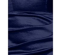 Betsy & Adam Women's Off-The-Shoulder Ruched Long Gown