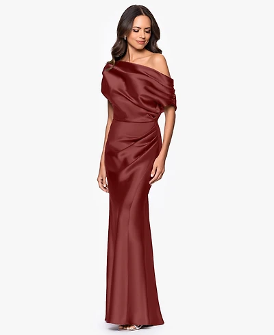 Betsy & Adam Women's Off-The-Shoulder Long Dress