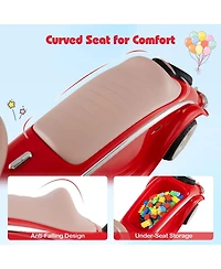 Mecale Toddler Ride on Toy Classic Sliding Car with Horn and Led Headlight-Red