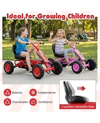 Mecale Go Kart for Kids 4 Wheel with Steering Handlebars and Adjustable