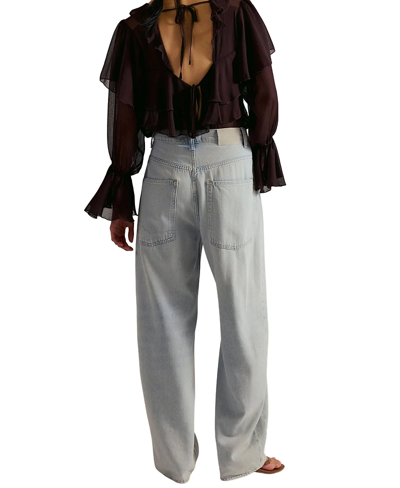 Free People Women's Truro Baggy Puddle High Rise Jeans