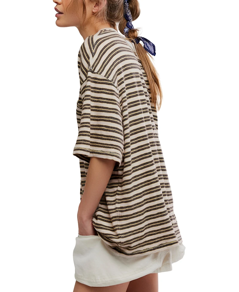 Free People Women's All Love Stripe Pocket Crew Neck T-Shirt