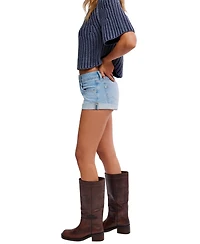 Free People Women's Cali Cuffed Mid-Rise Shorties