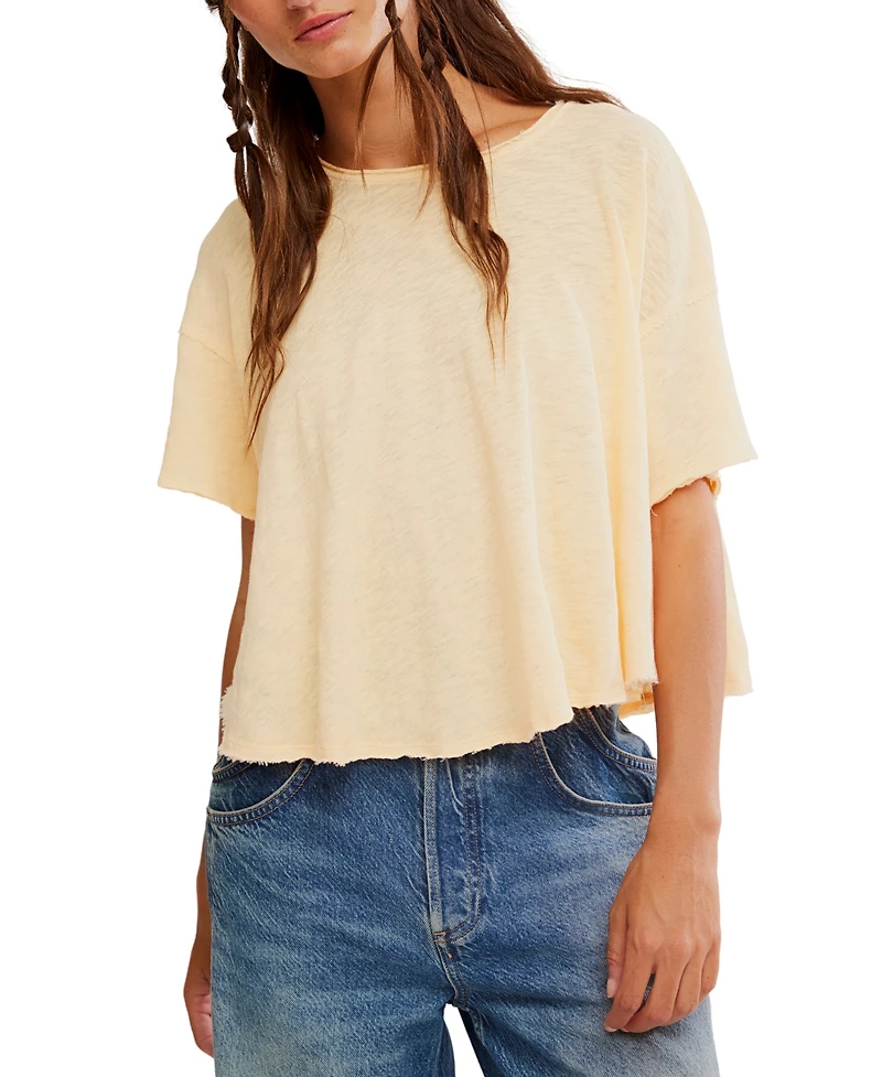 Free People Women's Elsie Swing Short-Sleeve Crew Neck T-Shirt