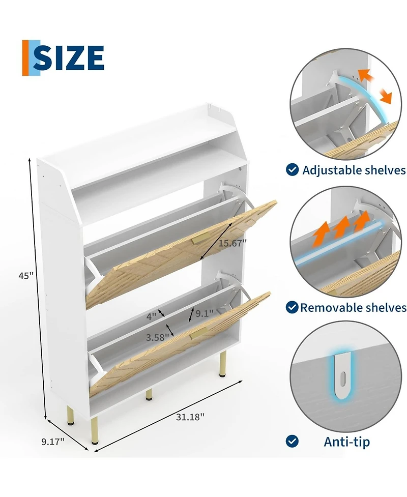 gaomon Narrow Shoe Cabinet with Drawers