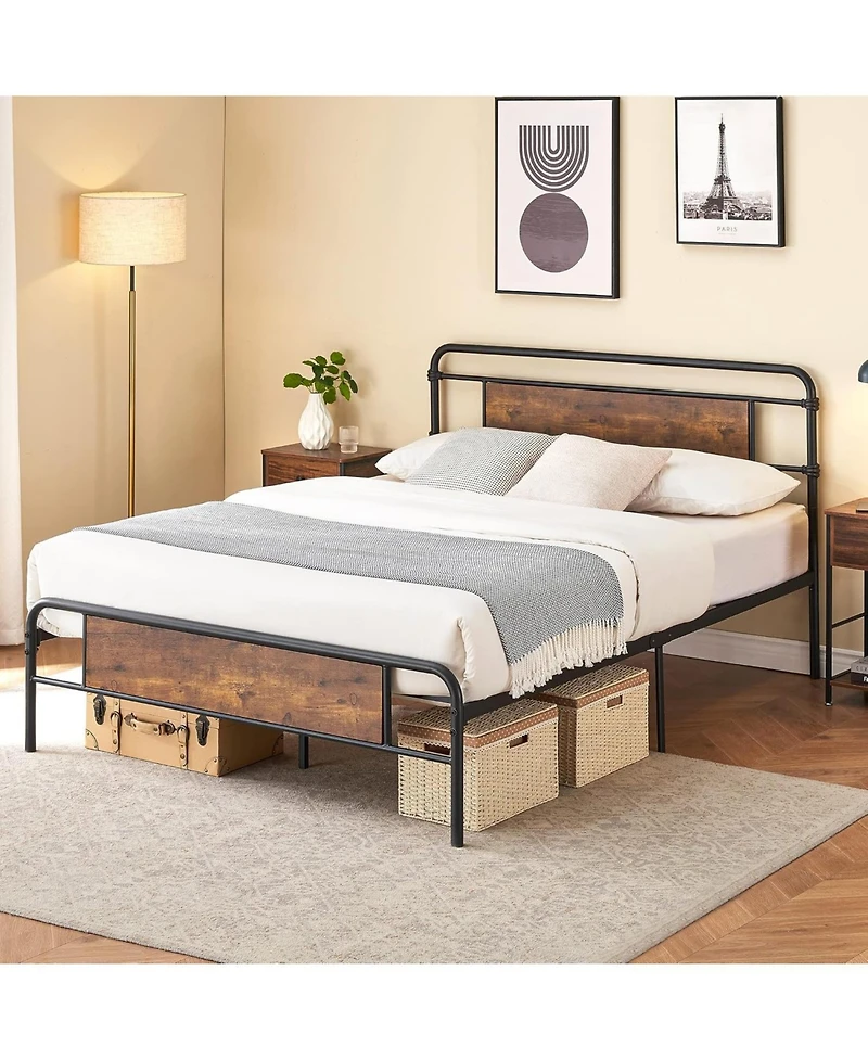gaomon Bed Frame - 13 Inch Metal Platform Bed Frame with Wood Headboard, No Box Spring Needed, Heavy Duty Feet, Easy Assembly