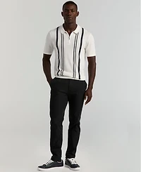 Perry Ellis Men's Stripe Zip Polo Shirt