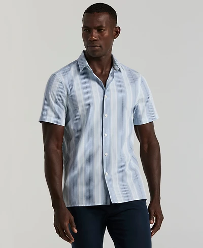 Perry Ellis Men's Variegated Stripe Short-Sleeve Shirt