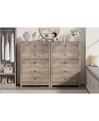 gaomon Modern 5-Drawer Dresser, Simple Wooden Chest with Deep Drawers, Space-Saving Storage for Bedroom, Living Room