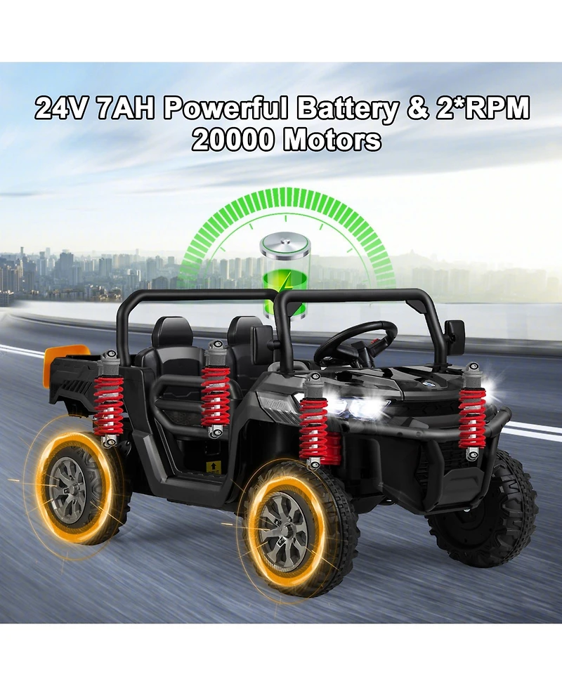 Mecale 24V Ride On Kids Car with Dump Bed and Remote Control