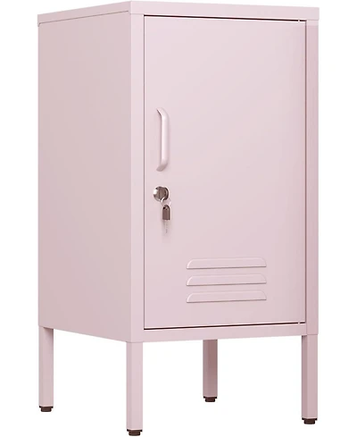 gaomon Metal Locker Nightstand with Door & Shelf, Modern Steel Bedside Storage Cabinet
