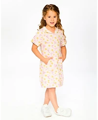 Deux par Big Girls French Terry Hooded Dress Printed Daisies