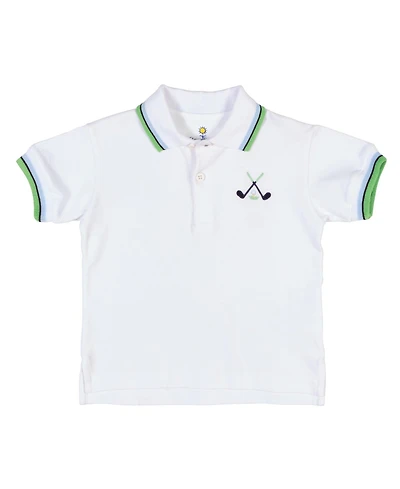 Florence Eiseman Big Boys Knit Polo With Golf Clubs