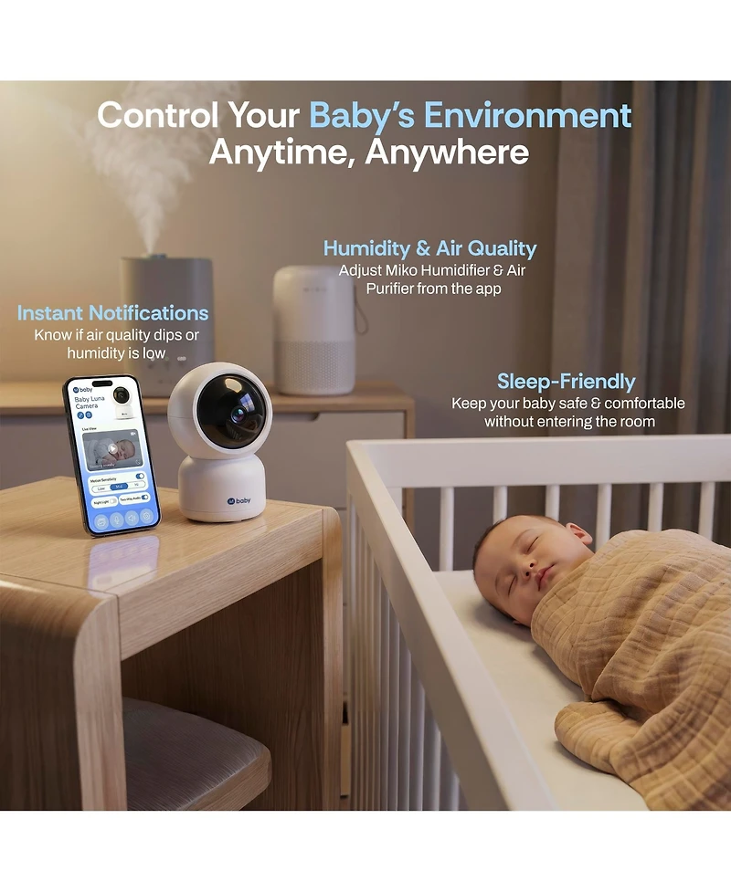 Miko Luna 2K Wi-Fi Smart Baby Monitor with Night Vision