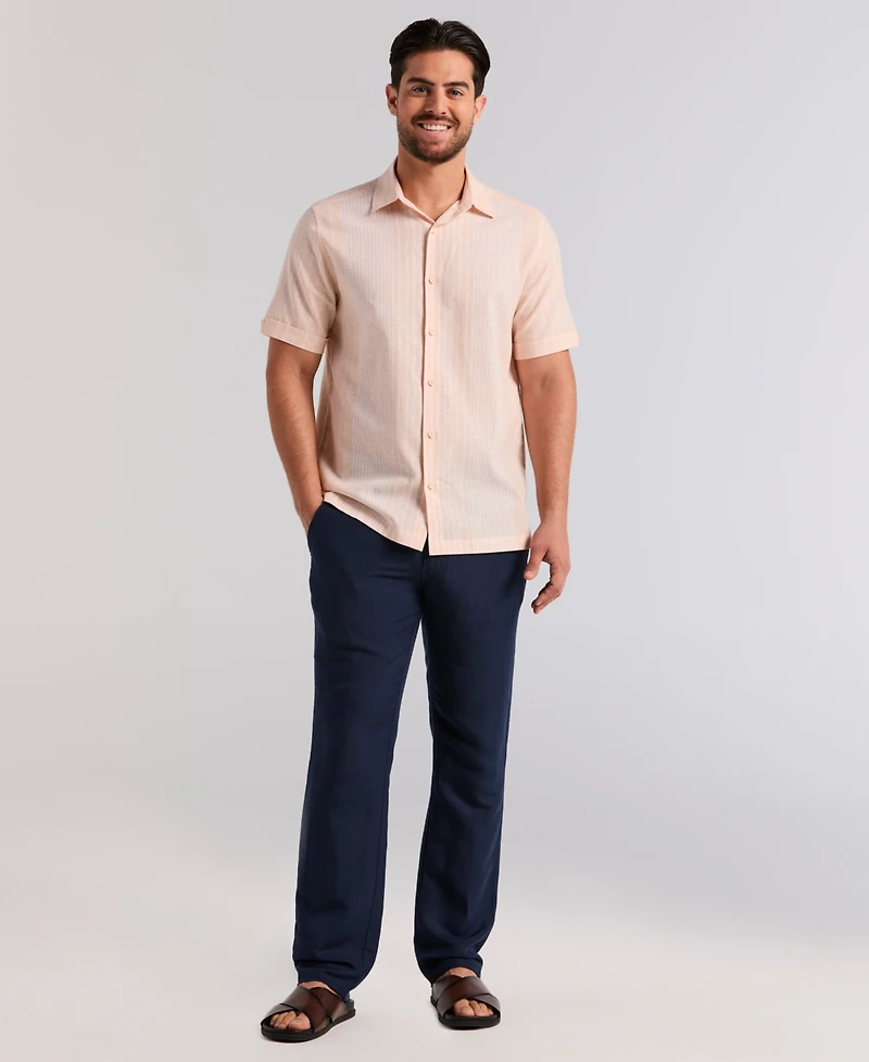 Cubavera Men's Engineered Striped Short-Sleeve Shirt