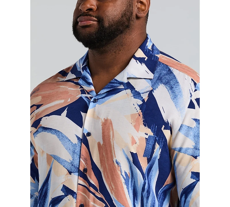 Cubavera Men's Big & Tall Abstract Print Shirt