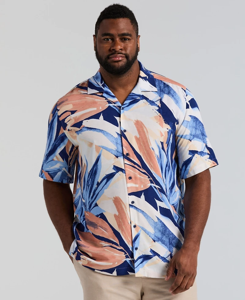 Cubavera Men's Big & Tall Abstract Print Shirt