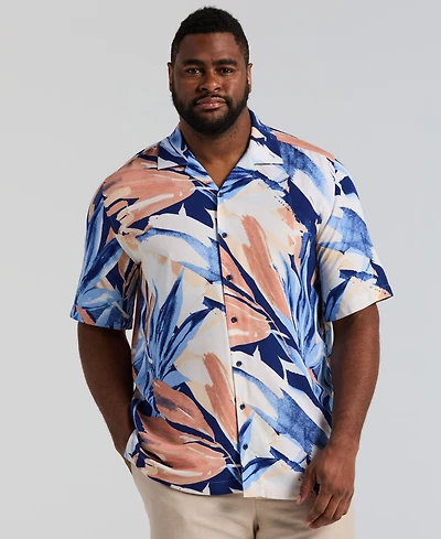 Cubavera Men's Big & Tall Abstract Print Shirt