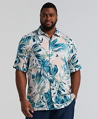 Cubavera Men's Big & Tall Leaf Print Short-Sleeve Shirt