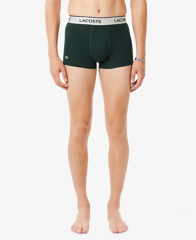 Lacoste Men's Regular-Fit Metallic Waistband Boxer Briefs, 3-Pack