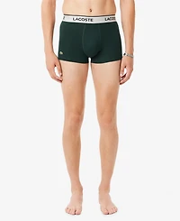 Lacoste Men's Regular-Fit Metallic Waistband Boxer Briefs, 3-Pack