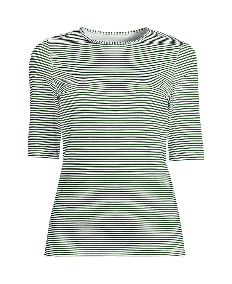 Draft - Lands' End Women's SunShade Upf 50 Elbow Sleeve Rash Guard Swim Tee