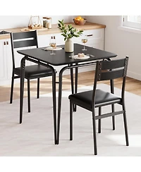 gaomon Small Square kitchen Dinner Table Set for 2, Space Saving Wood Modern Dinette With Upholstered,Dining Room Furniture for Breakfast
