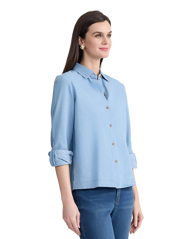Jones New York Petite Long-Sleeve Button-Down Shirt