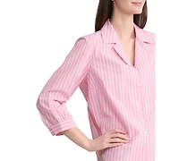 Jones New York Petite Button Front Collared Top