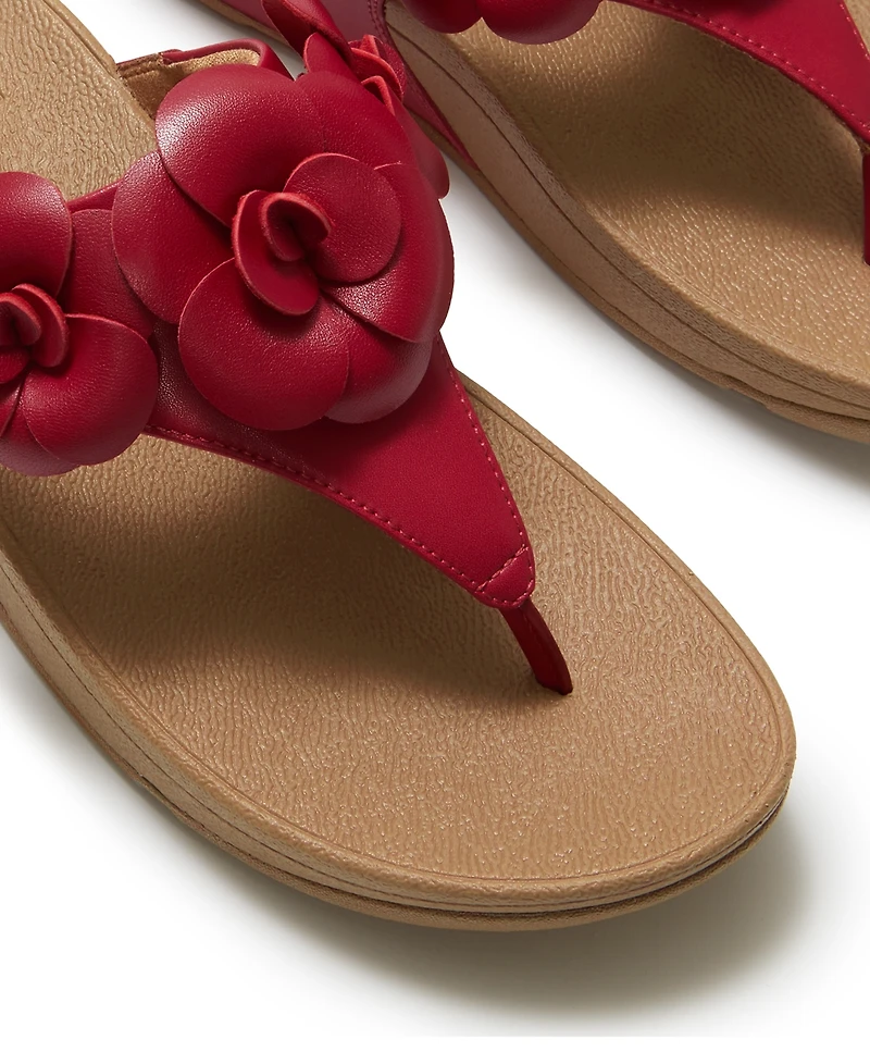 FitFlop Women's Lulu Flower Toe Post Slip-On Sandals