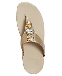 FitFlop Women's Lulu Ultra Jewel Metallic Toe Post Slip-On Sandals