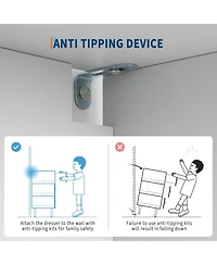 gaomon 6 Drawer Dresser, Modern White Chest of Drawers with Gold Metal Legs and Handles, Large Double Wooden Dresser for Bedroom