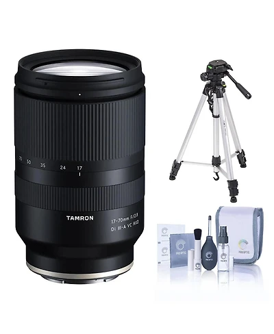 Tamron 17-70mm f/2.8 Di Iii-a Vc Rxd Lens for Fujifilm X, Bundle with 3-Section Aluminum Tripod and Cleaning Kit